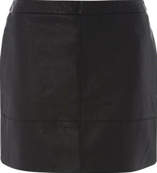 Dorothy Perkins, 1134[^]262015000707197 Womens Petite black pu panel skirt- Black