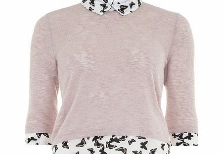 Dorothy Perkins Womens Petite blush 2 in 1 knit- Pink DP79297315