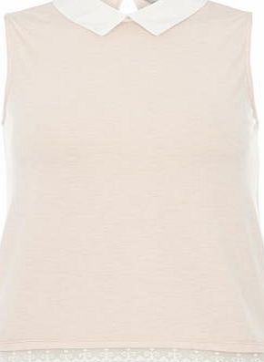 Dorothy Perkins Womens Petite blush lace 2 in 1 top- Pink