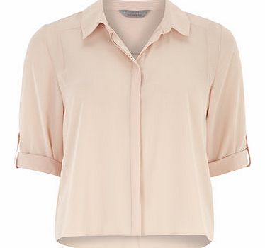 Dorothy Perkins Womens Petite blush roll sleeve shirt- Pink
