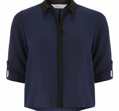 Dorothy Perkins Womens Petite colour block shirt- Blue DP79281323