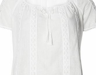 Dorothy Perkins Womens Petite cotton tassle top- White DP79291902