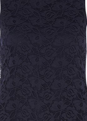 Dorothy Perkins Womens Petite embellished shell top- Navy