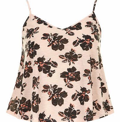 Dorothy Perkins Womens Petite floral jersey cami- Nude DP79250041