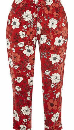Dorothy Perkins Womens Petite floral soft joggers- Red DP79275112