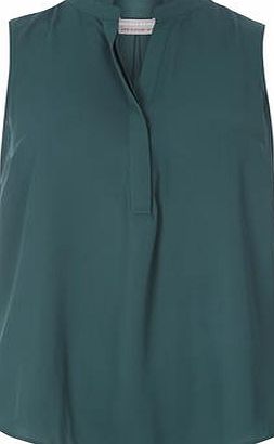 Dorothy Perkins Womens Petite green sleeveless shirt- Green