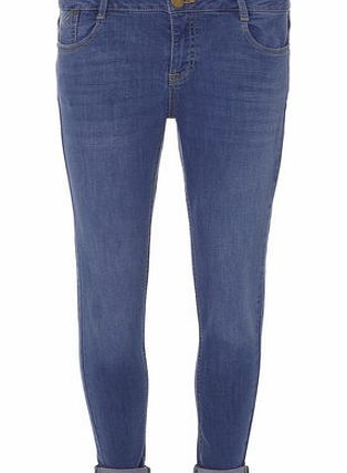Dorothy Perkins Womens Petite Harper roll up jeans- Blue
