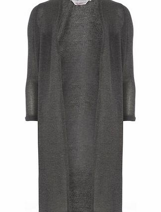 Dorothy Perkins Womens Petite long line cardigan- Grey DP79300664