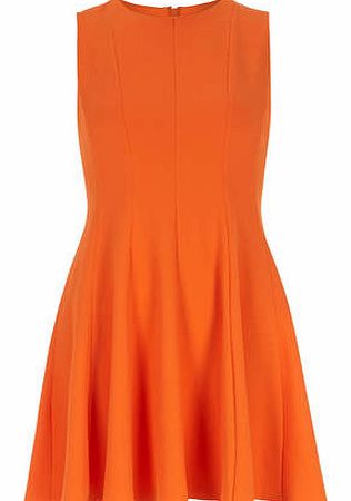 Womens Petite orange crepe dress- Orange