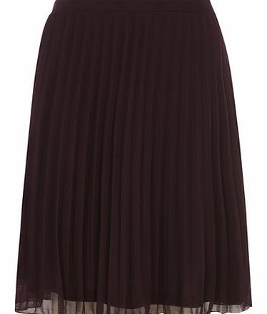 Dorothy Perkins Womens Petite plum pleated midi skirt- Purple