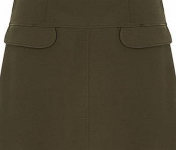 Dorothy Perkins Womens Petite pocket A line skirt- Khaki