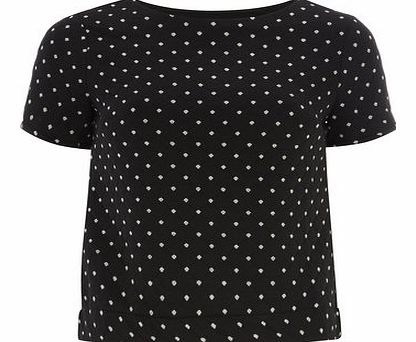 Dorothy Perkins Womens Petite spot quilted tee- Black DP79262703