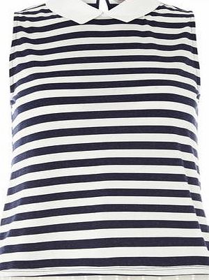 Dorothy Perkins Womens Petite stripe lace 2 in 1 top- Blue
