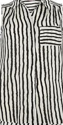 Dorothy Perkins Womens Petite stripe shirt- Black DP79872703