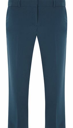 Dorothy Perkins Womens Petite teal straight trousers- Blue
