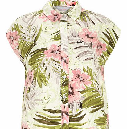 Dorothy Perkins Womens Petite tropical boxy shirt- Multi
