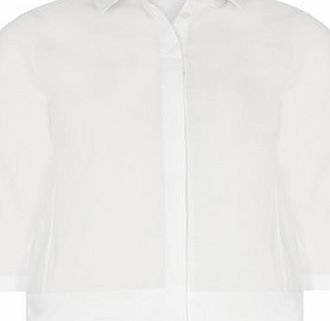 Dorothy Perkins Womens Petite white cotton shirt- White DP79285502