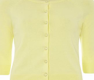 Dorothy Perkins Womens Petite yellow cotton cardigan- Yellow