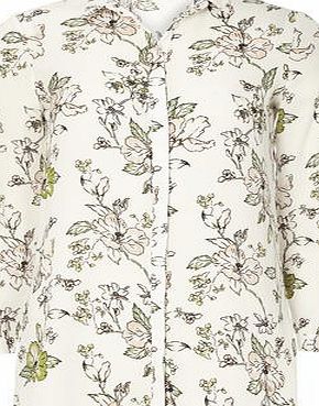 Dorothy Perkins Womens Petote floral shirt- Ivory DP79298782