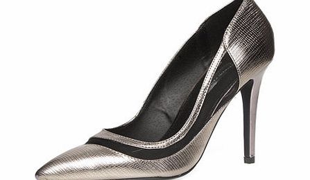 Dorothy Perkins Womens Pewter high pointed court shoes- Grey