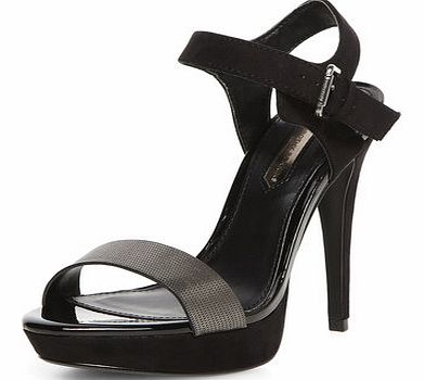 Dorothy Perkins Womens Pewter high strappy sandals- Black