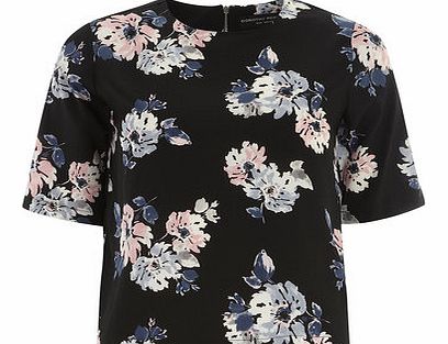Dorothy Perkins Womens Pink and Blue Floral Tee- Pink DP05484914