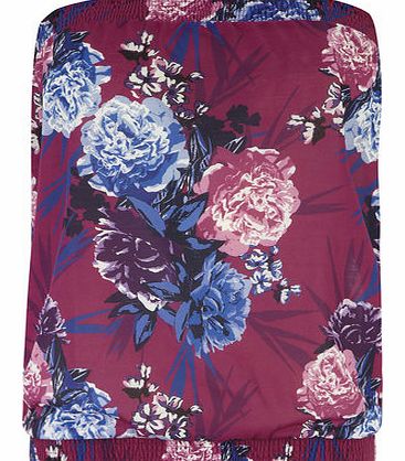 Dorothy Perkins Womens Pink Floral Print Bandeau- Pink DP56386814