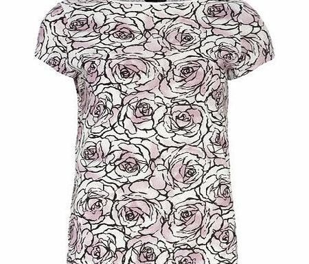 Dorothy Perkins Womens Pink linear floral tee- Pink DP56394114