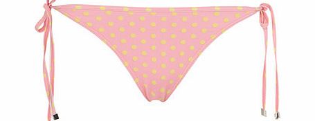 Dorothy Perkins Womens Pink Spot Tassel Tie Side Bottoms- Pink