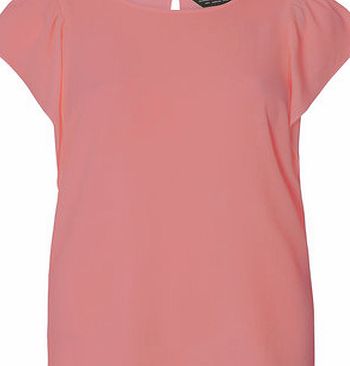 Dorothy Perkins Womens Pink Textured Ruffle Top- Pink DP05520545