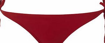 Dorothy Perkins Womens Plait Tie Side Bikini Bottoms- Red