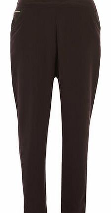 Dorothy Perkins Womens Plum Peg Trousers with Leather Look