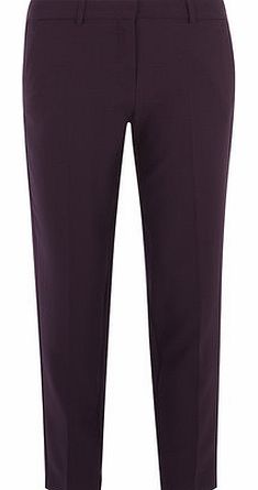 Dorothy Perkins Womens Plum Red Pique Ankle Grazer Trousers-