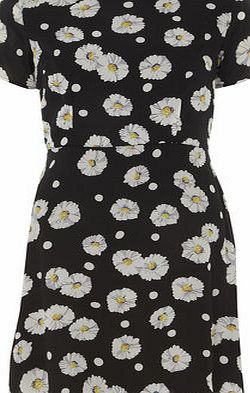 Dorothy Perkins Womens Poppy Lux Black Daisy Print Dress- Black