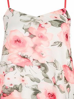 Dorothy Perkins Womens Quiz Floral Print Vest Top- Coral