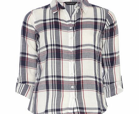Dorothy Perkins Womens Red And Blue Check Shirt- Blue DP67193688
