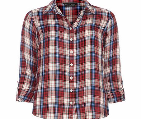 Dorothy Perkins Womens Red and Navy Check Shirt- Red DP67199412