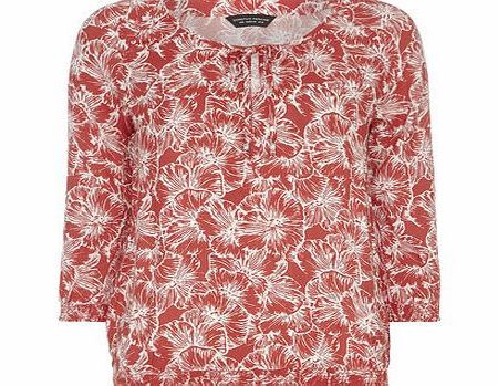 Dorothy Perkins Womens Red Floral Print Gypsy Top- Red DP67192512