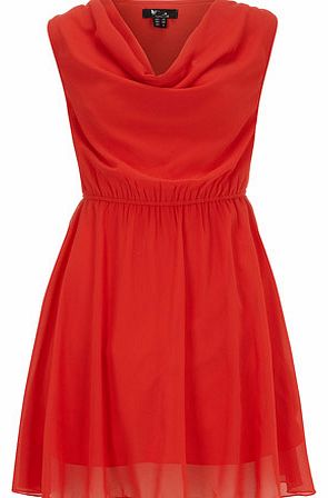 Womens Red Light Cowl Neck Dress- Red DP61650165