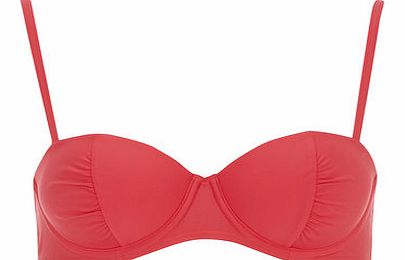 Dorothy Perkins Womens Red Plain Balconette Bikini Top- Red