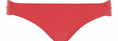 Womens Red Plain Butterfly Bikini Bottoms- Red