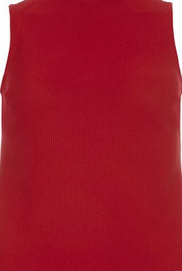 Dorothy Perkins Womens Red Rib Sleeveless Top- Red DP05550026
