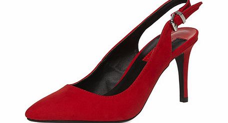 Dorothy Perkins Womens Red slingback pointed court shoes- Red