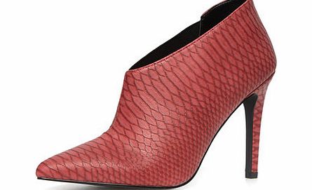 Dorothy Perkins Womens Red snake effect shoe boots- Red DP22296726
