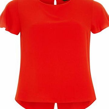 Dorothy Perkins Womens Red Split Back Soft Tee- Red DP05548012