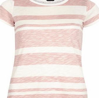 Dorothy Perkins Womens Rose Zip and Lace Back Tee- Ivory