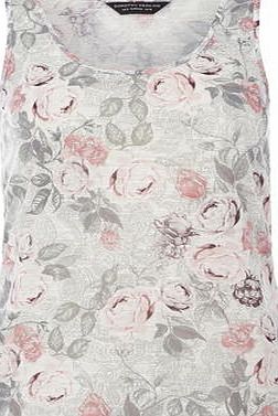 Dorothy Perkins Womens Shadow Floral Vest Top- Ivory DP56438182