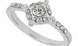 Dorothy Perkins Womens Silver Plated Diamond Ring- Silver