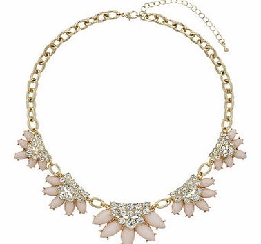Womens Sparkle Blush Stone Necklace- Pink