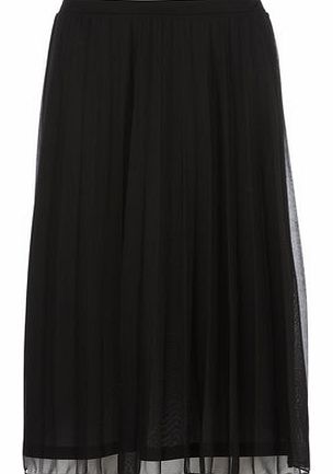 Dorothy Perkins Womens Tall black mesh midi skirt- Black